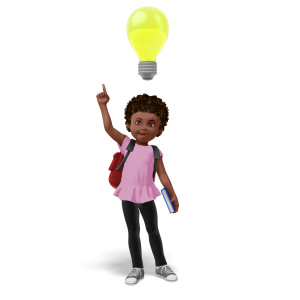 Chloe Student Bright Idea PowerPoint clipart graphic preview.