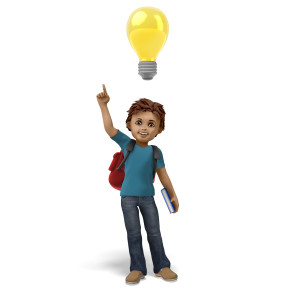Timmy Student Bright Idea PowerPoint clipart graphic preview.
