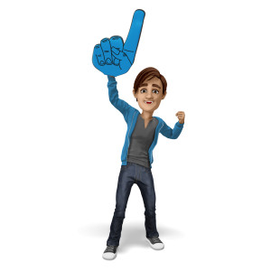 Brad Sports Fan Foam finger Celebrate PowerPoint clipart graphic preview.