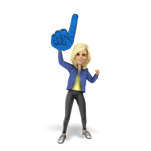 Solaine Sports Fan Foam finger Celebrate PowerPoint clipart graphic preview.