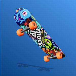 3D Modern Skateboard  -  Mockup Customizable PowerPoint clipart graphic preview.