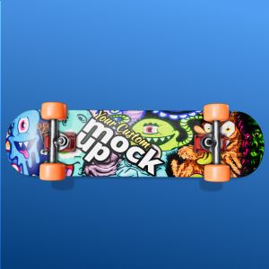 3D Modern Skateboard  -  Mockup Customizable PowerPoint clipart graphic preview.