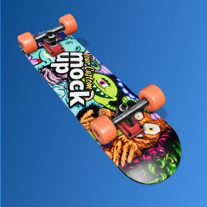 3D Modern Skateboard  -  Mockup Customizable PowerPoint clipart graphic preview.