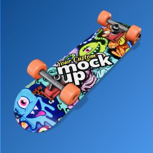 3D Modern Skateboard  -  Mockup Customizable PowerPoint clipart graphic preview.
