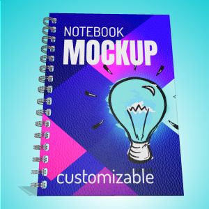 3D Spiral Notebook  -  Mockup Customizable PowerPoint clipart graphic preview.