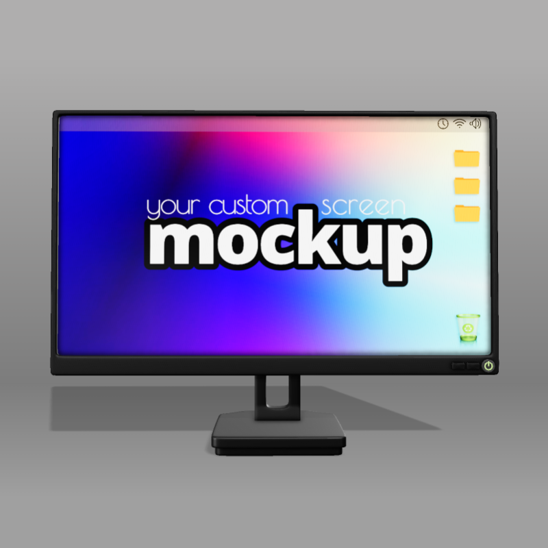 High-resolution customizable clipart of 3D Computer Monitor Clipart - Customizable Mockup, designed for digital transformation strategies, enterprise software training, and advanced information technology frameworks.