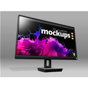 3D Computer Monitor  -  Mockup Customizable PowerPoint clipart graphic preview.