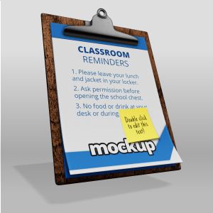 3D Clipboard  -  Mockup Customizable PowerPoint clipart graphic preview.