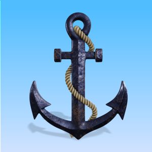 3D Anchor and Rope Customizable PowerPoint clipart graphic preview.