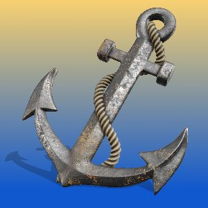 3D Anchor and Rope Customizable PowerPoint clipart graphic preview.