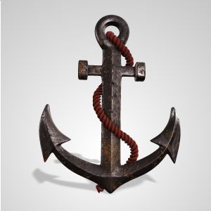 3D Anchor and Rope Customizable PowerPoint clipart graphic preview.