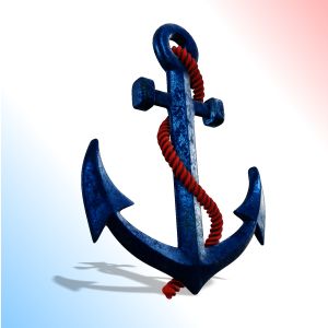 3D Anchor and Rope Customizable PowerPoint clipart graphic preview.