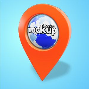 3D Location Pin  -  Mockup Customizable PowerPoint clipart graphic preview.