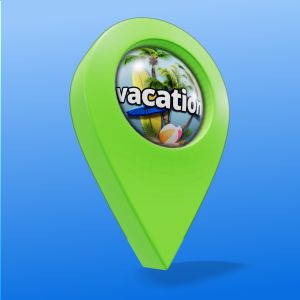 3D Location Pin  -  Mockup Customizable PowerPoint clipart graphic preview.