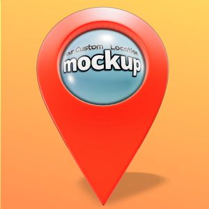 3D Location Pin  -  Mockup Customizable PowerPoint clipart graphic preview.