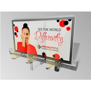 3D  One Sided Billboard Customizable PowerPoint clipart graphic preview.