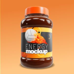 3D Supplement Jar  -  Mockup Customizable PowerPoint clipart graphic preview.