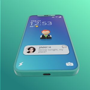 3D Smart Phone  -  Mockup Customizable PowerPoint clipart graphic preview.