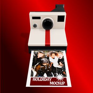 3D  Retro Instant Camera Customizable PowerPoint clipart graphic preview.