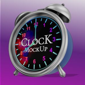 3D Alarm Clock  -  Mockup Customizable PowerPoint clipart graphic preview.