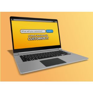 3D Laptop  -  Mockup Customizable PowerPoint clipart graphic preview.