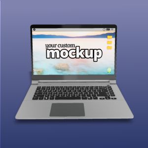 3D Laptop  -  Mockup Customizable PowerPoint clipart graphic preview.