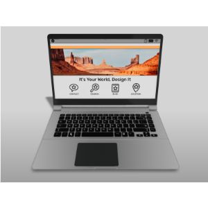 3D Laptop  -  Mockup Customizable PowerPoint clipart graphic preview.