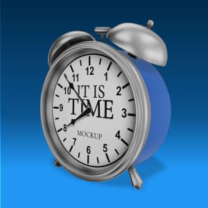 3D Alarm Clock  -  Mockup Customizable PowerPoint clipart graphic preview.