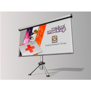 3D Projector Widescreen Screen  -  Mockup Customizable PowerPoint clipart graphic preview.
