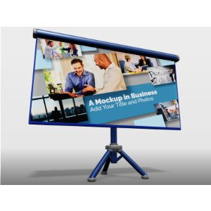 3D Projector Widescreen Screen  -  Mockup Customizable PowerPoint clipart graphic preview.