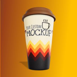 3D Paper Coffee Cup  -  Mockup Customizable PowerPoint clipart graphic preview.