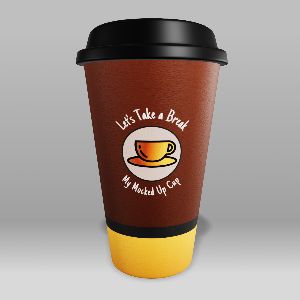 3D Paper Coffee Cup  -  Mockup Customizable PowerPoint clipart graphic preview.