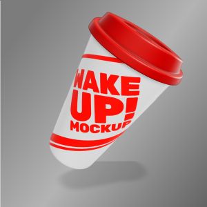 3D Paper Coffee Cup  -  Mockup Customizable PowerPoint clipart graphic preview.