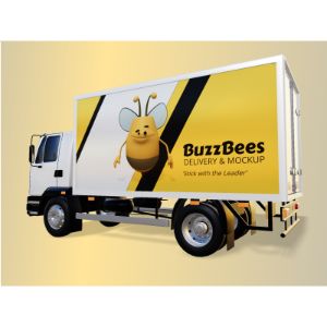 3D  Delivery Truck Customizable PowerPoint clipart graphic preview.
