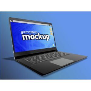 3D Laptop  -  Mockup Customizable PowerPoint clipart graphic preview.