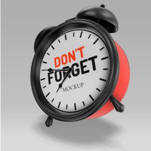 3D Alarm Clock  -  Mockup Customizable PowerPoint clipart graphic preview.