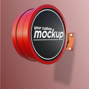 3D Wall Sign  -  Mockup Customizable PowerPoint clipart graphic preview.