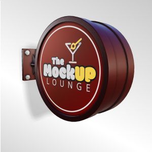 3D Wall Sign  -  Mockup Customizable PowerPoint clipart graphic preview.
