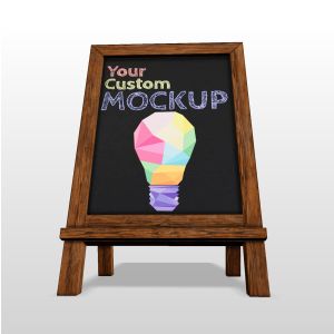 3D Sidewalk Sign -  Mockup Customizable PowerPoint clipart graphic preview.