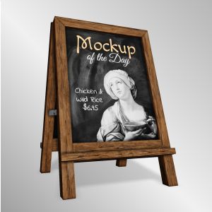 3D Sidewalk Sign -  Mockup Customizable PowerPoint clipart graphic preview.