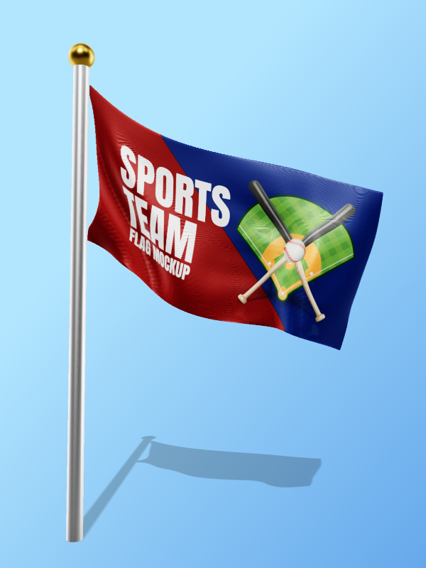 High-resolution customizable clipart of 3D Clipart Flag Blowing On Pole, designed for seasonal marketing campaigns, corporate event presentations, and holiday promotions.