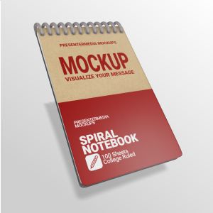 3D Spiral Notepad -  Mockup Customizable PowerPoint clipart graphic preview.