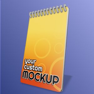 3D Spiral Notepad -  Mockup Customizable PowerPoint clipart graphic preview.