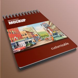 3D Spiral Notepad -  Mockup Customizable PowerPoint clipart graphic preview.