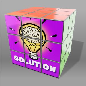 Puzzle Cube Customizable PowerPoint clipart graphic preview.