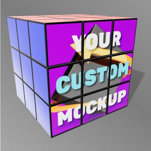 3D  Puzzle Cube Customizable PowerPoint clipart graphic preview.