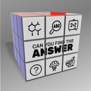 3D  Puzzle Cube Customizable PowerPoint clipart graphic preview.