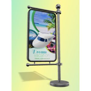3D Street Sign -  Mockup Customizable PowerPoint clipart graphic preview.