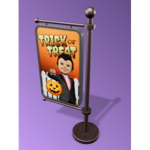 3D Street Sign -  Mockup Customizable PowerPoint clipart graphic preview.