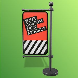 3D Street Sign -  Mockup Customizable PowerPoint clipart graphic preview.